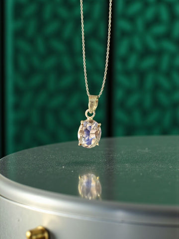 Natural Clear Quartz Pendant with Silver-Plated Chain – Crystal for Clarity, Amplification & Healing Energy