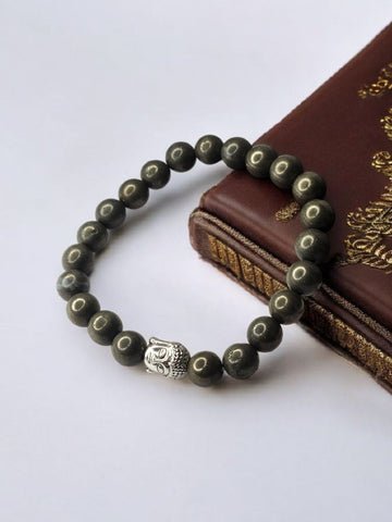 Pyrite Buddha Bracelet – Wealth & Protection