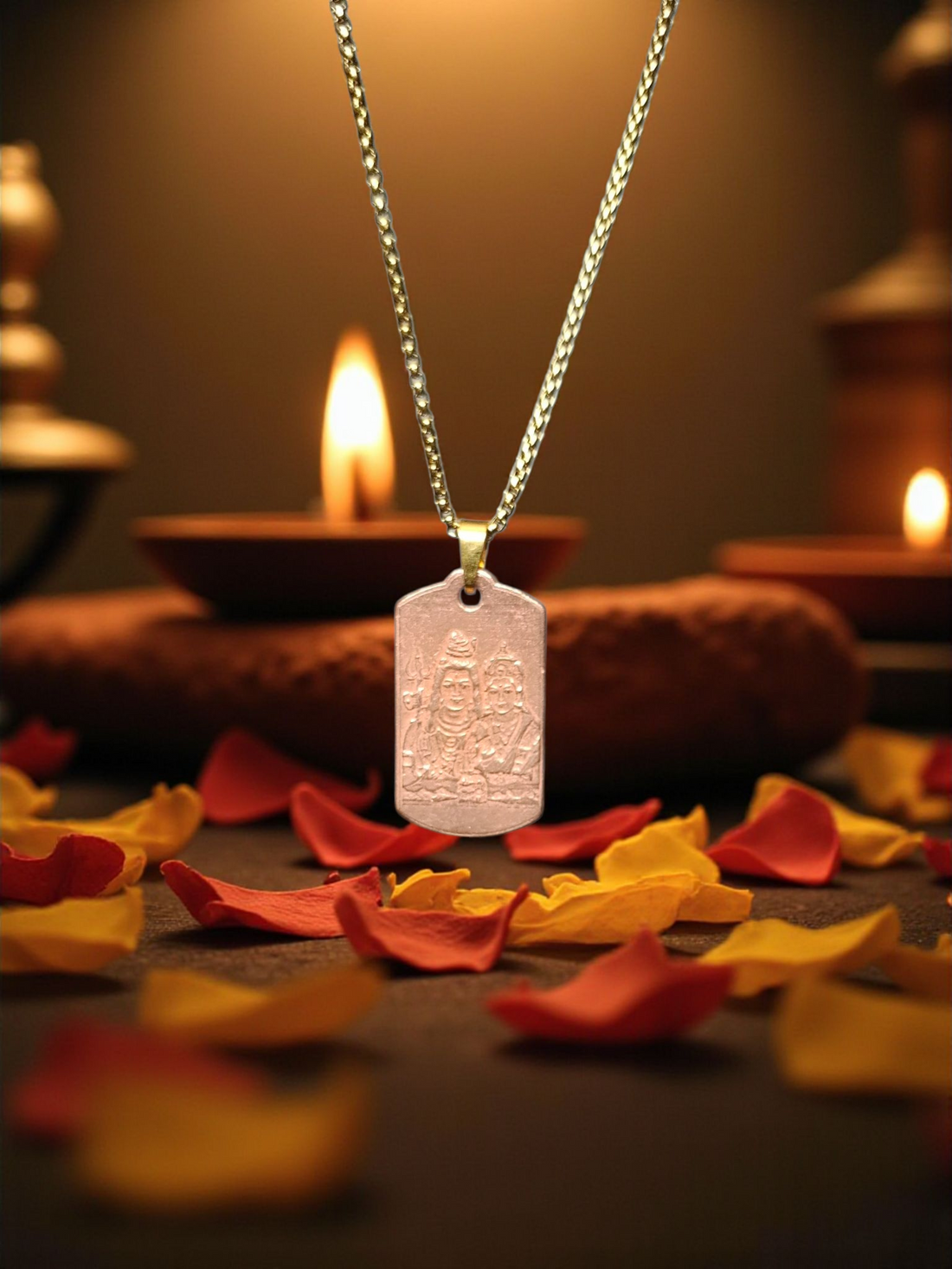 Pure Copper Mahadev & Mata Parvati Pendant with Gold-Plated Chain | Gangajal Absorbing Spiritual Locket | Anjali Originals Exclusive