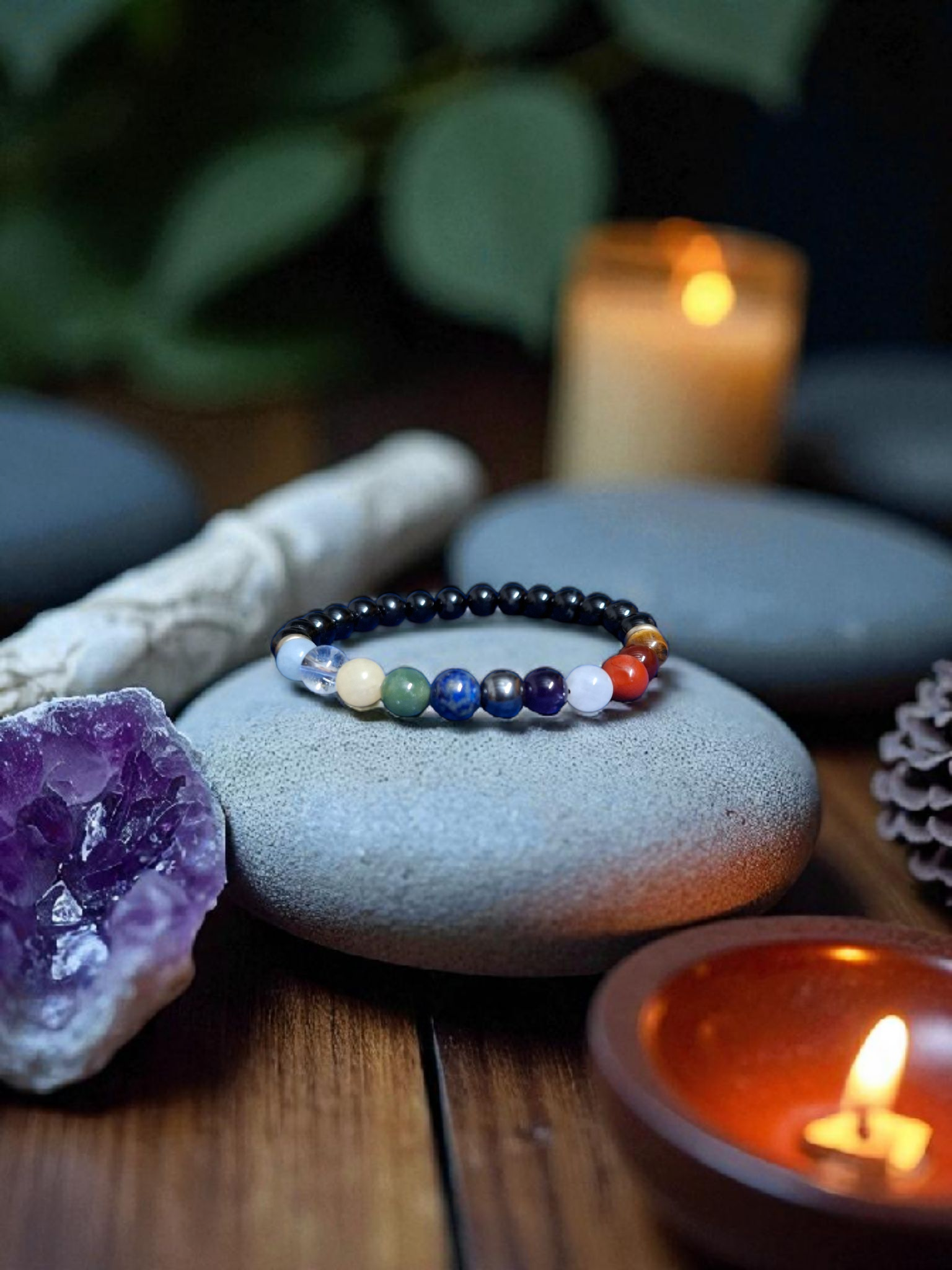 Cosmic Chakra Healing Bracelet – 11 Natural Crystals for Energy, Balance & Protection