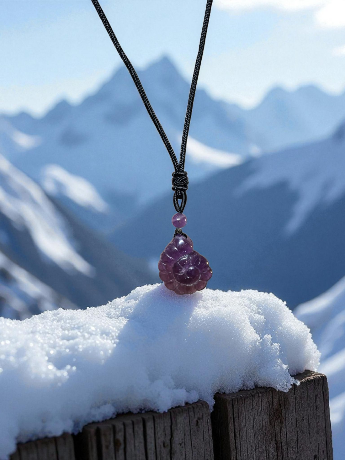 Amethyst Ammonite Pendant – Natural Crystal for Peace, Intuition & Emotional Healing Anjali Originals