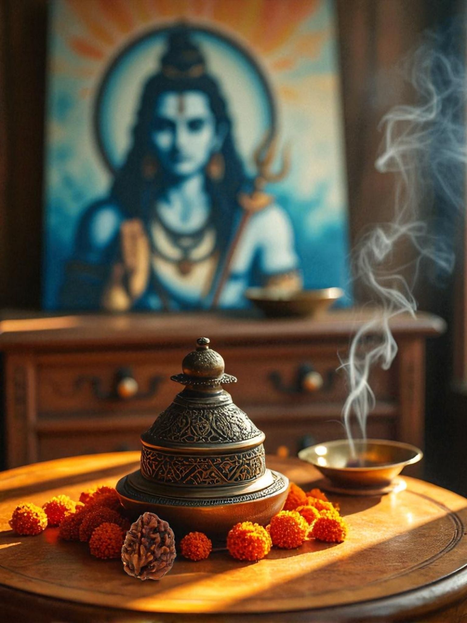 Original 3 Mukhi Rudraksha from Nepal – Certified Natural Bead for Confidence, Energy & Past Karma Cleansing